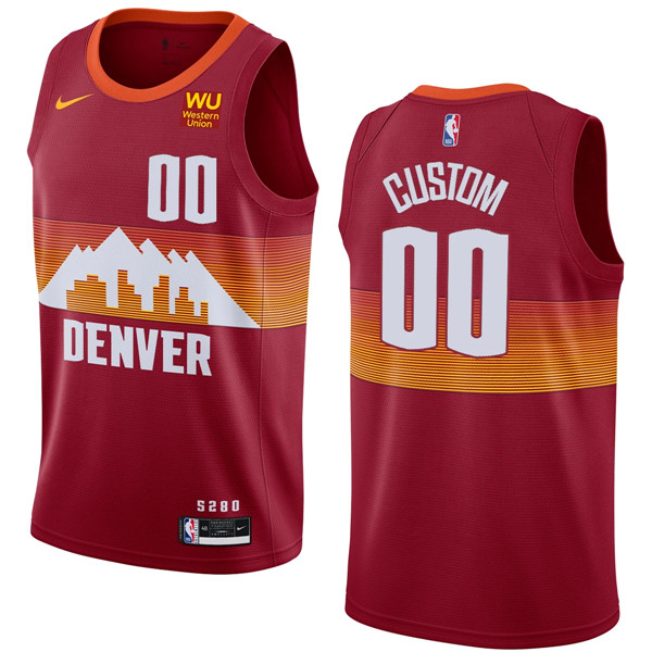 Men's Denver Nuggets Active Player Red Custom 2020-21 City Edition Stitched NBA Jersey